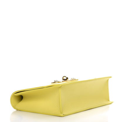 Versace Calfskin Signature Flap Bag Yellow 4 of 7
