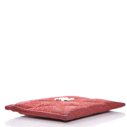 Chanel Iridescent Calfskin Quilted Card Holder Red 4 of 14