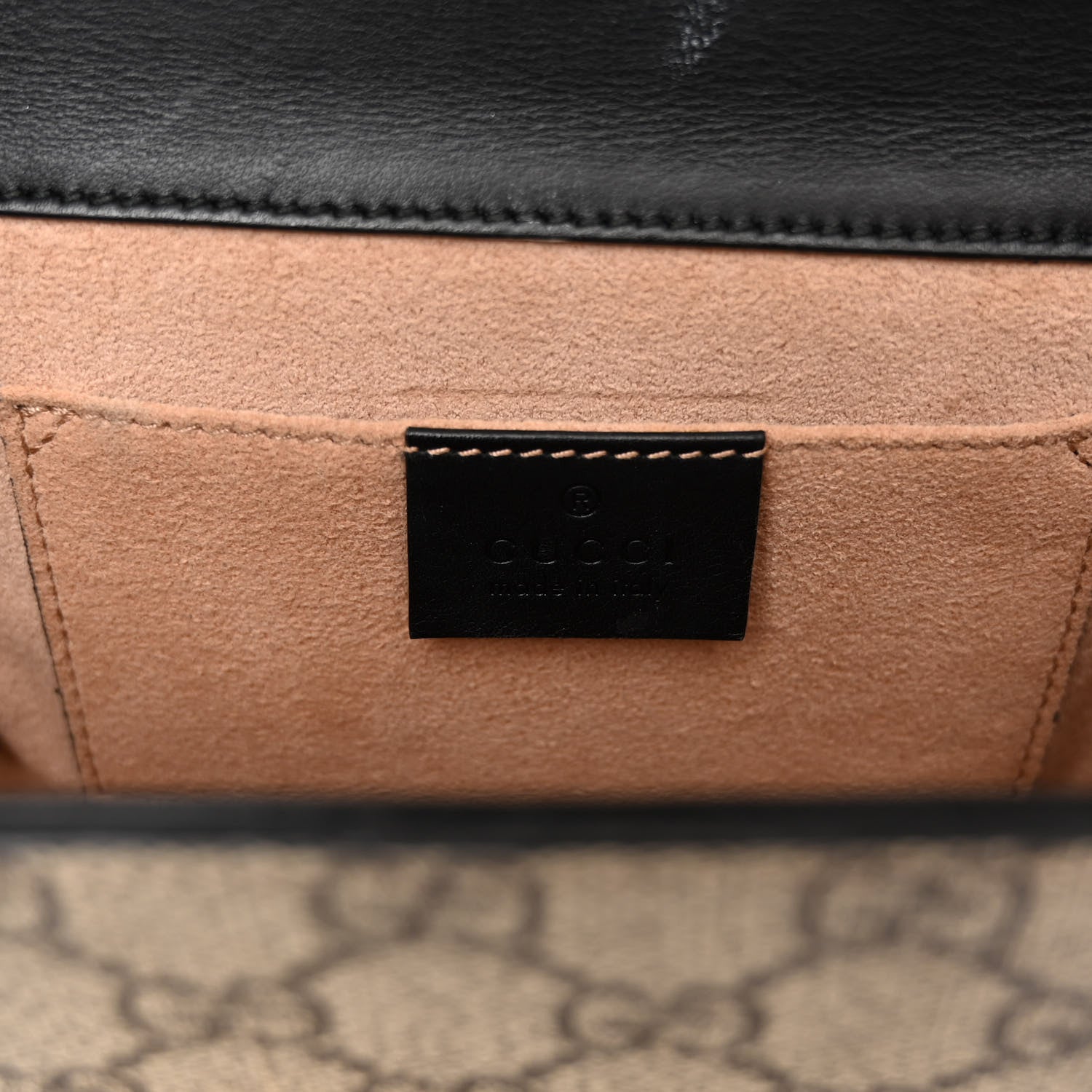 Gucci Calfskin GG Supreme Monogram Small Padlock Shoulder Bag Black Gold 6 of 11