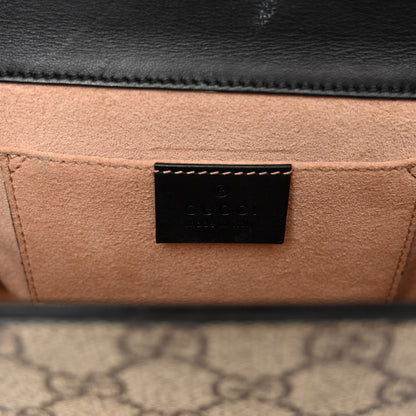 Gucci Calfskin GG Supreme Monogram Small Padlock Shoulder Bag Black Gold 6 of 11