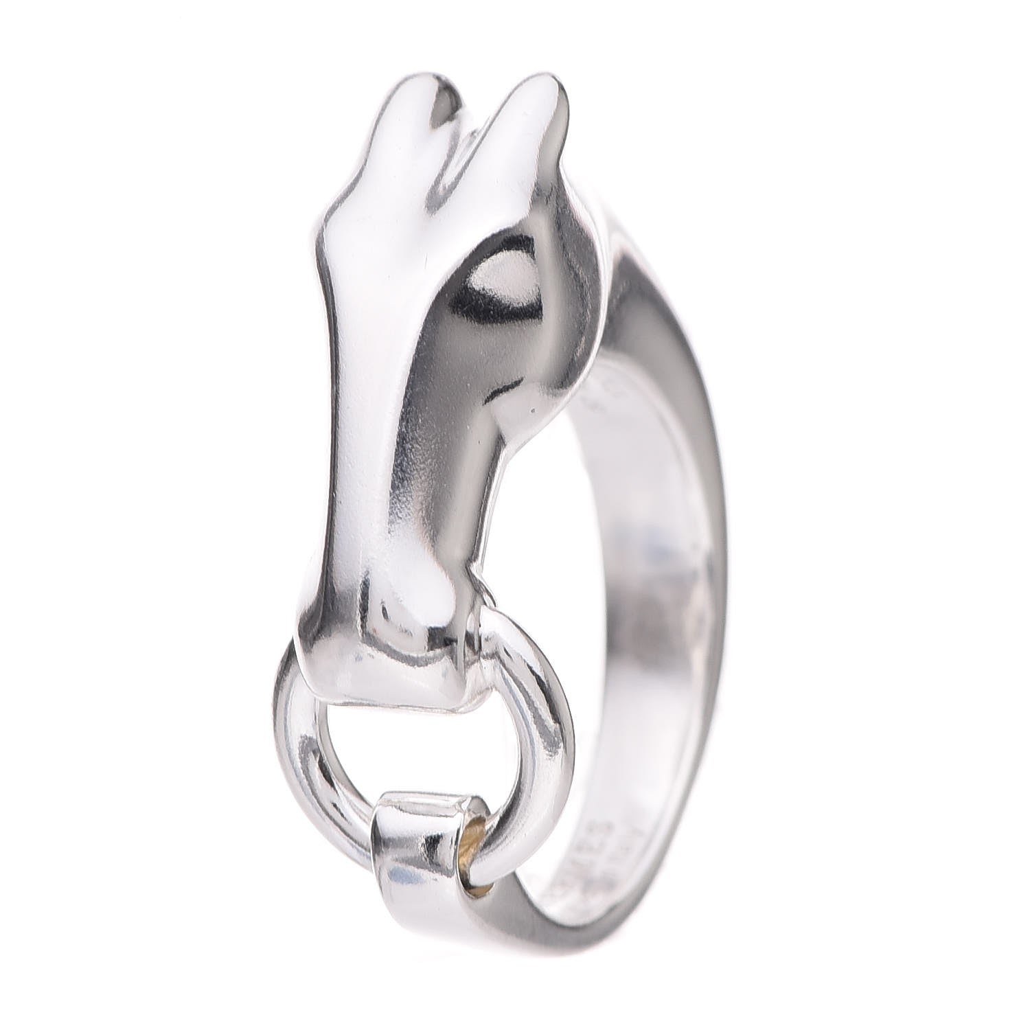 Hermes Sterling Silver Small Galop Ring 57 8 1 of 6