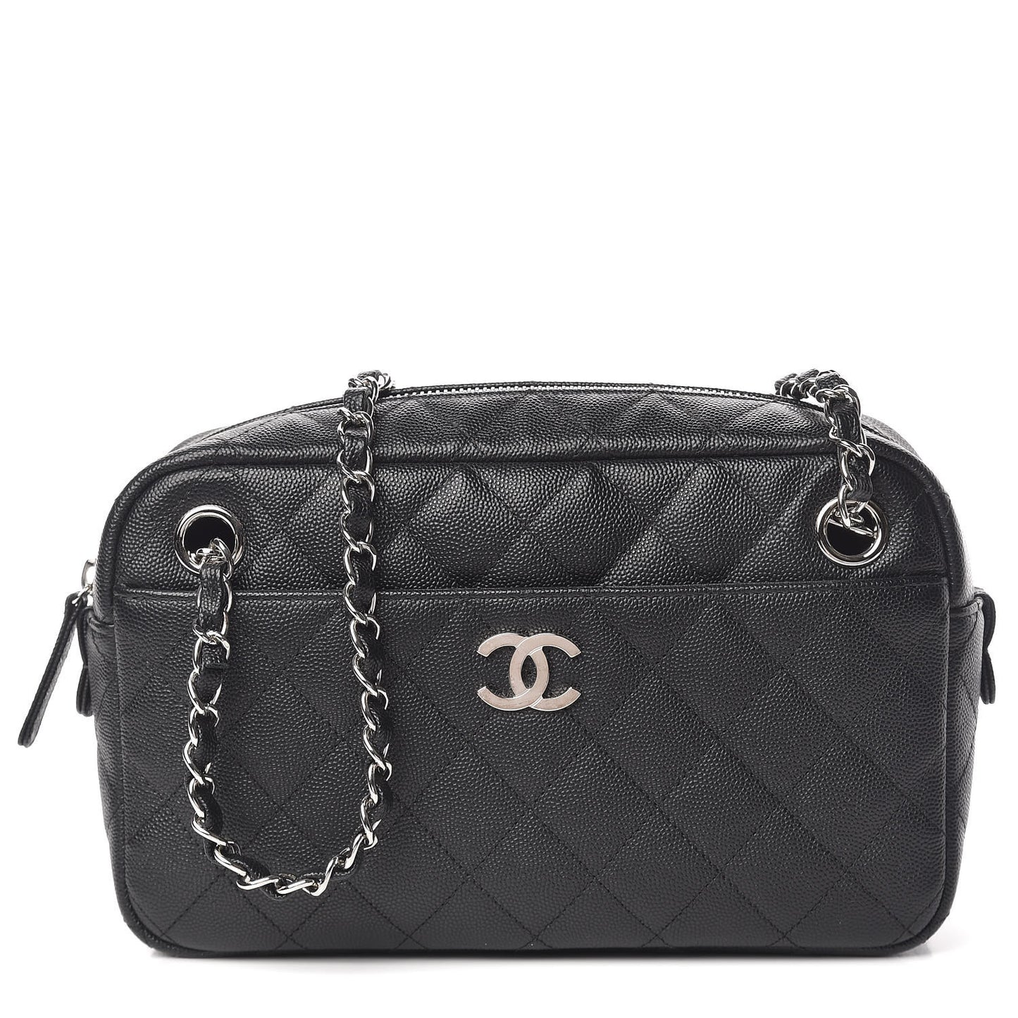 Caviar Quilted Camera Case Black