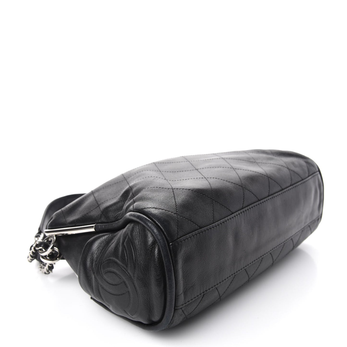 Lambskin Stitched Medium Ultimate Soft Tote Black