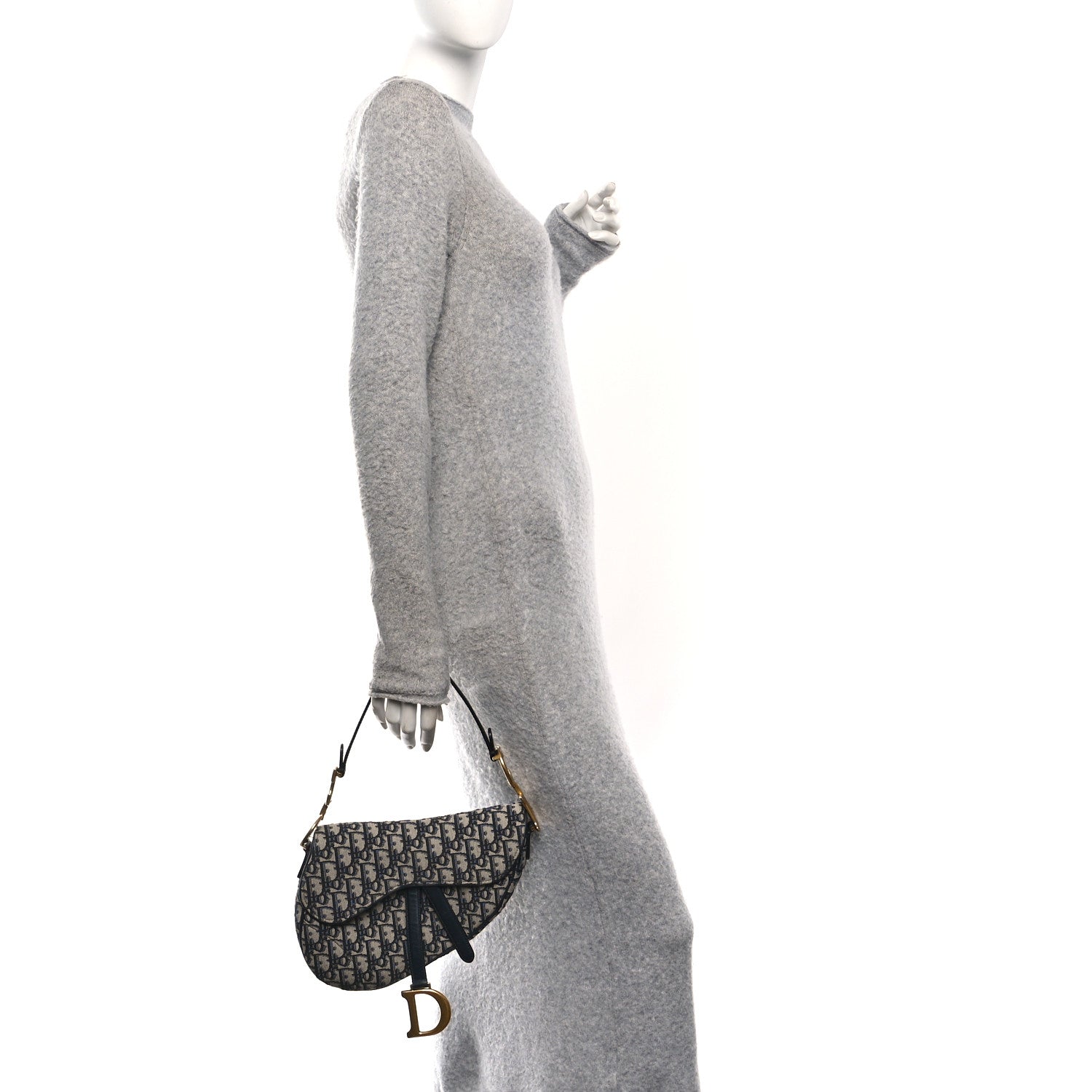 Christian Dior Oblique Saddle Bag Blue 2 of 10