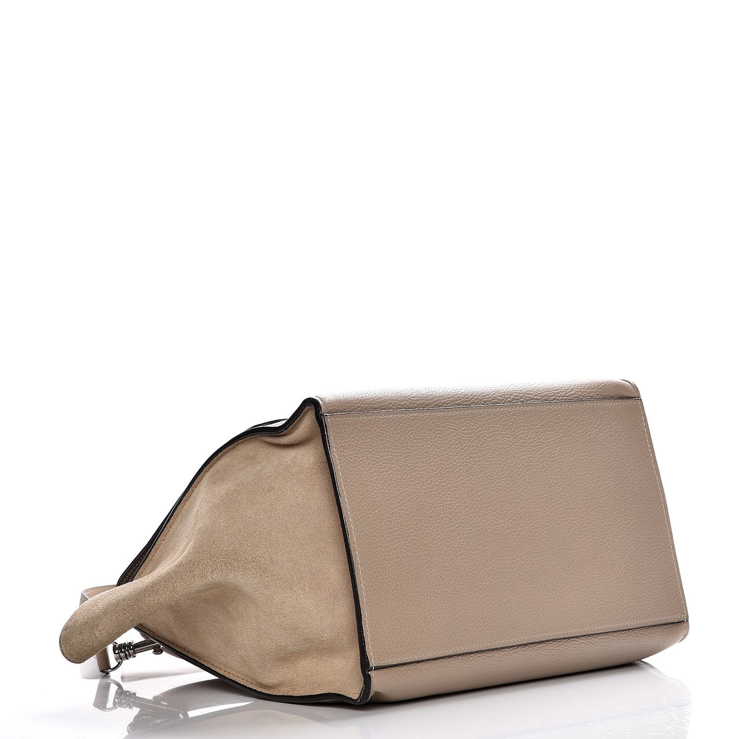 Drummed Calfskin Suede Medium Trapeze Dune