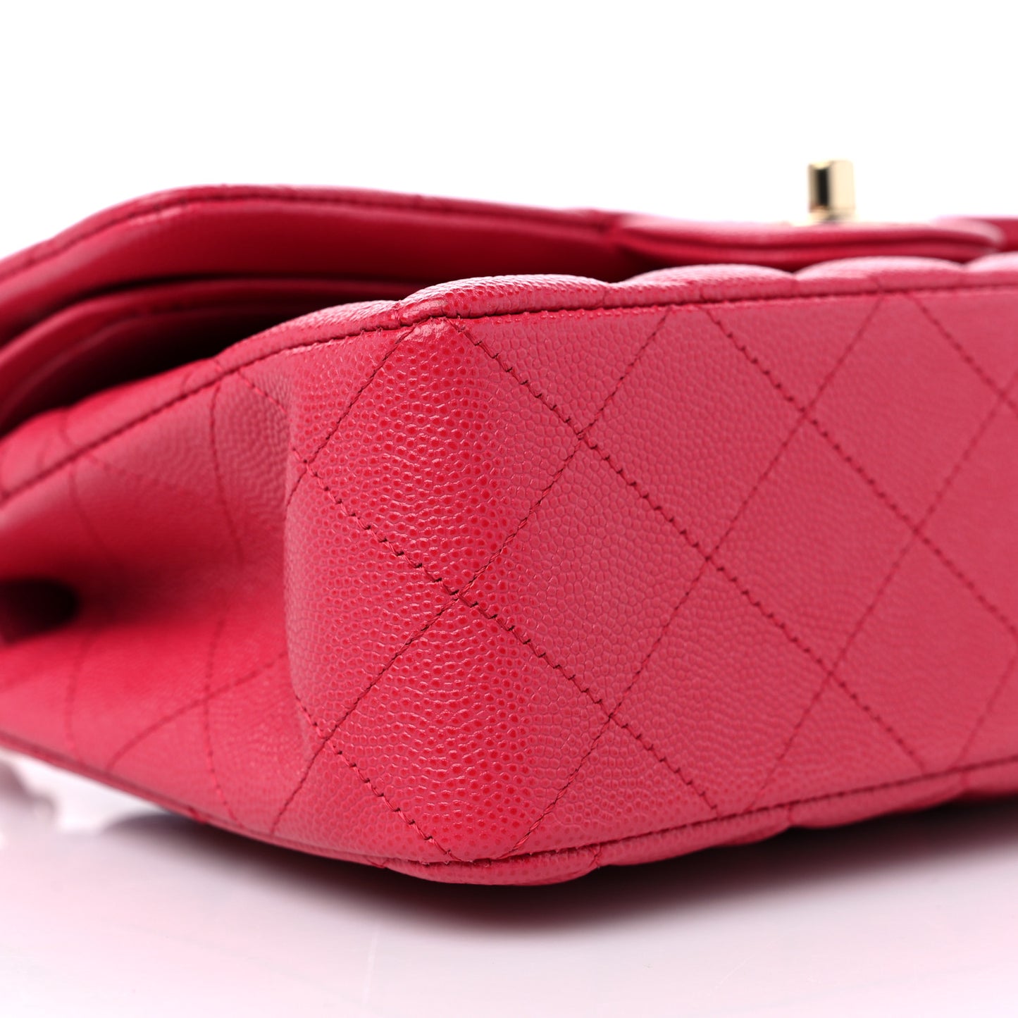 Caviar Quilted Small Double Flap Dark Pink