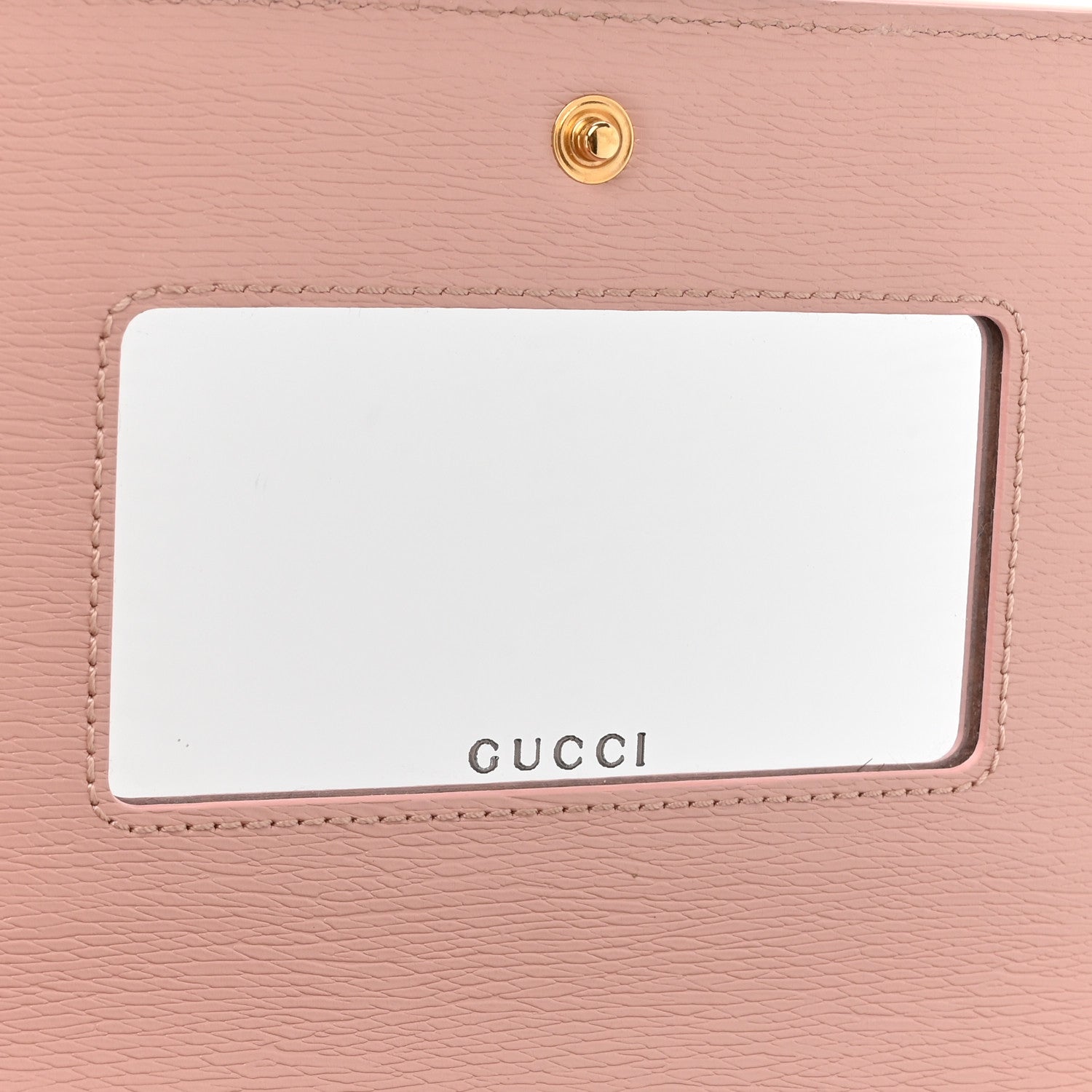 Gucci Textured Calfskin Script Logo Wallet On Chain Light Pink 13 of 14