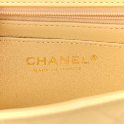 Chanel Lambskin Quilted Mini Top Handle Rectangular Flap Yellow 6 of 11