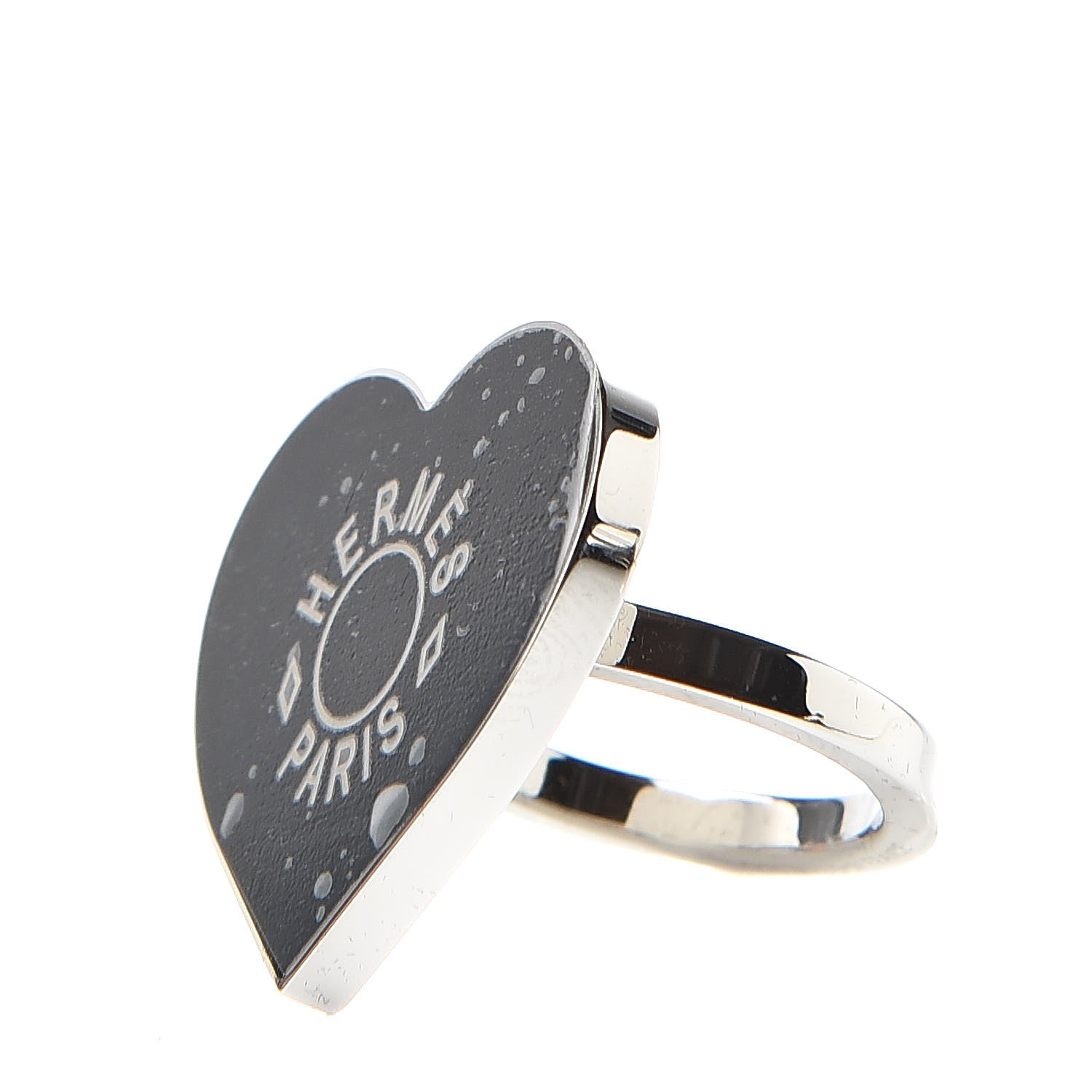 Hermes Palladium Coeur Scarf Ring Black 2 of 5