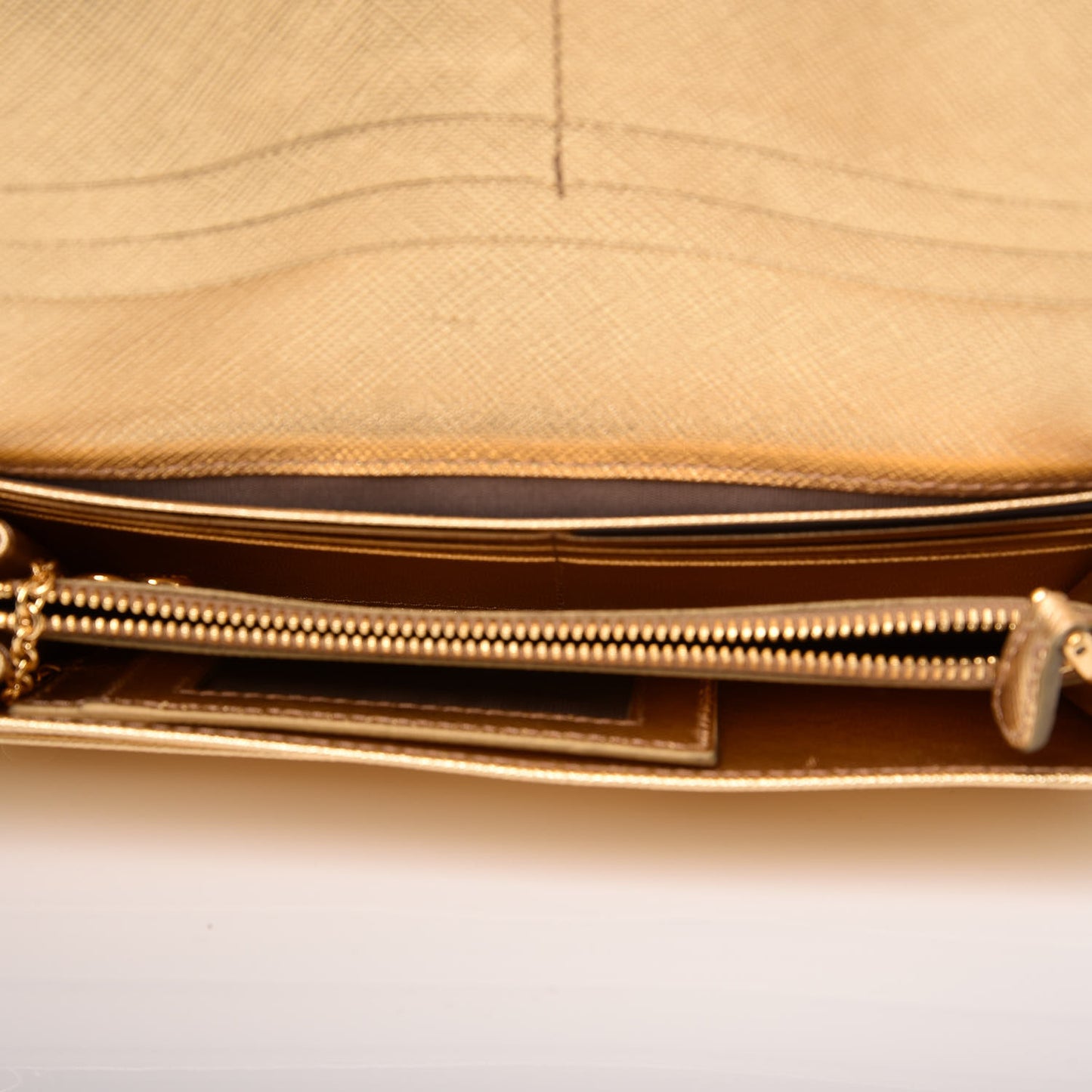 Saffiano Metal Continental Flap Wallet Platino