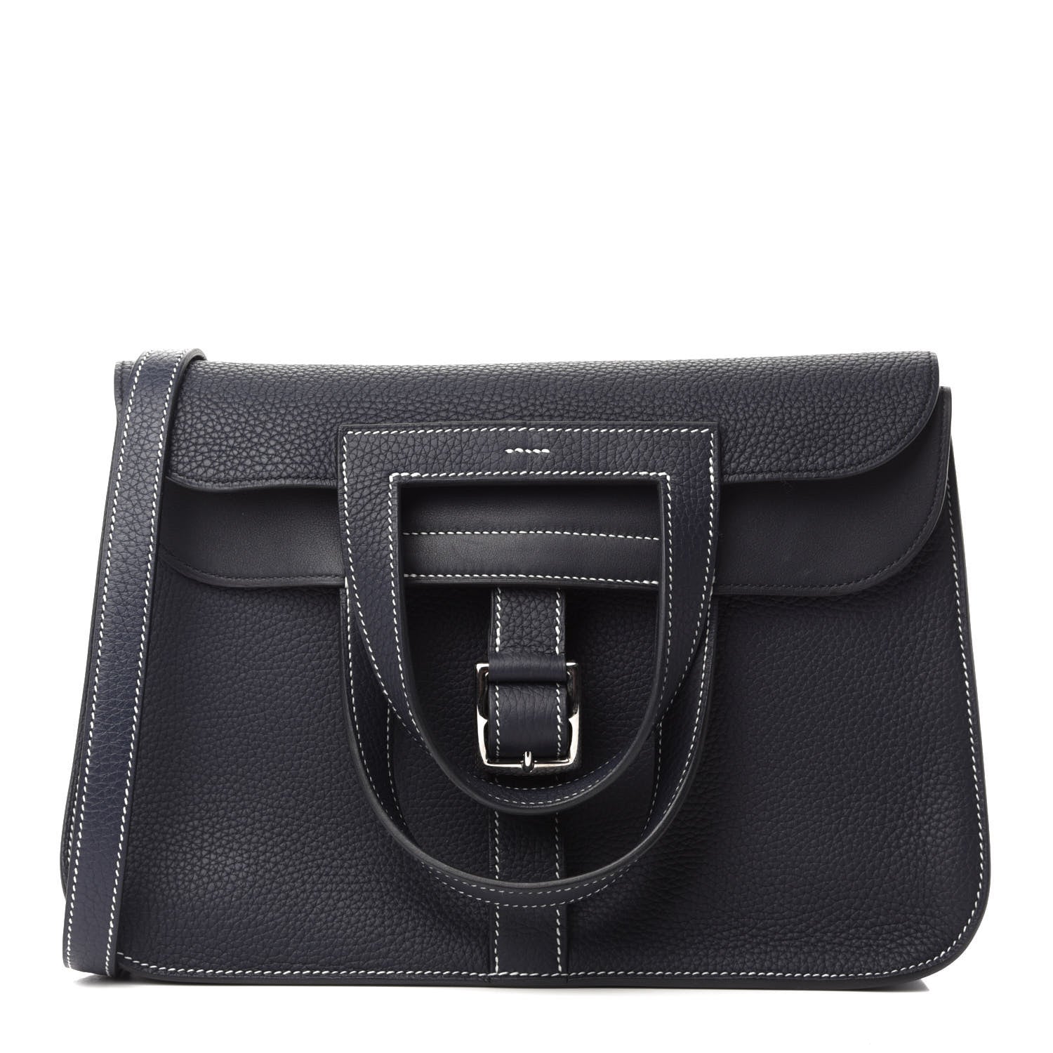 Hermes Taurillon Clemence Halzan 31 GM Bleu Nuit 1 of 11