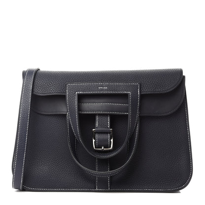 Hermes Taurillon Clemence Halzan 31 GM Bleu Nuit 1 of 11