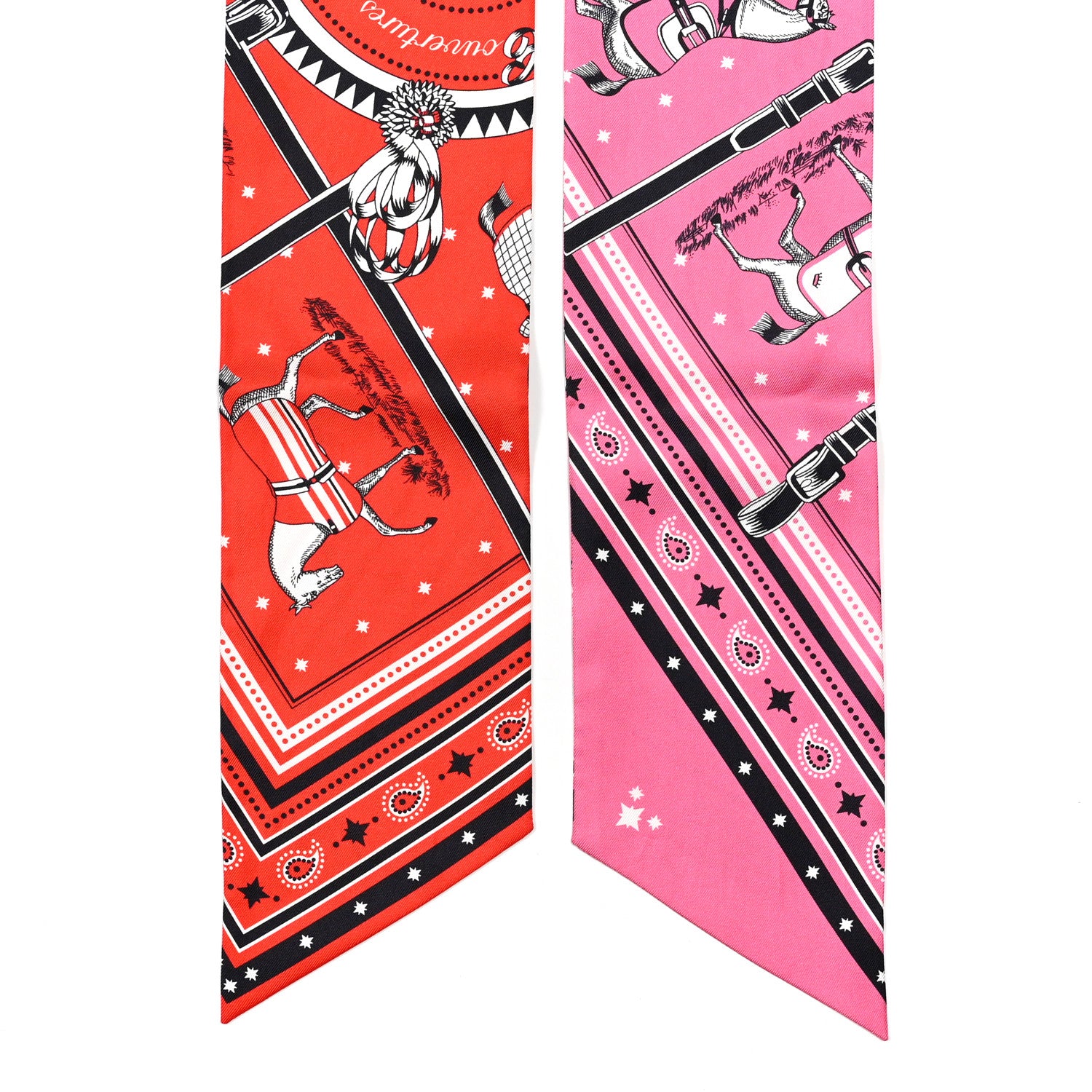 Hermes Silk Couvertures et Tenues de Jour Bandana Maxi Twilly Slim Rose Vif Rouge Vermillon 2 of 4