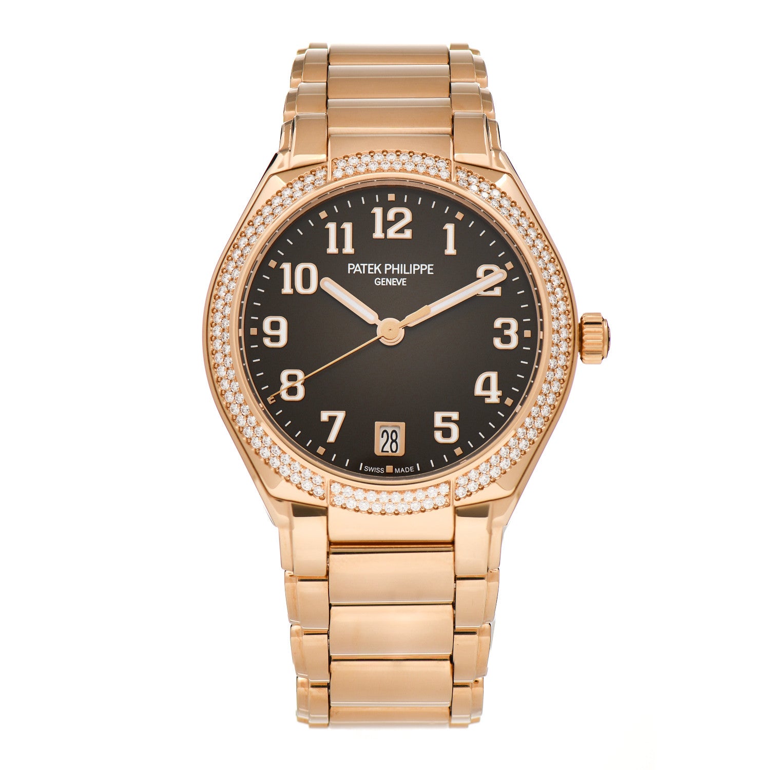 Patek Philippe 18K Rose Gold Diamond 26mm Twenty-4 Automatic Watch Brown 7300/1200R-001 1 of 5