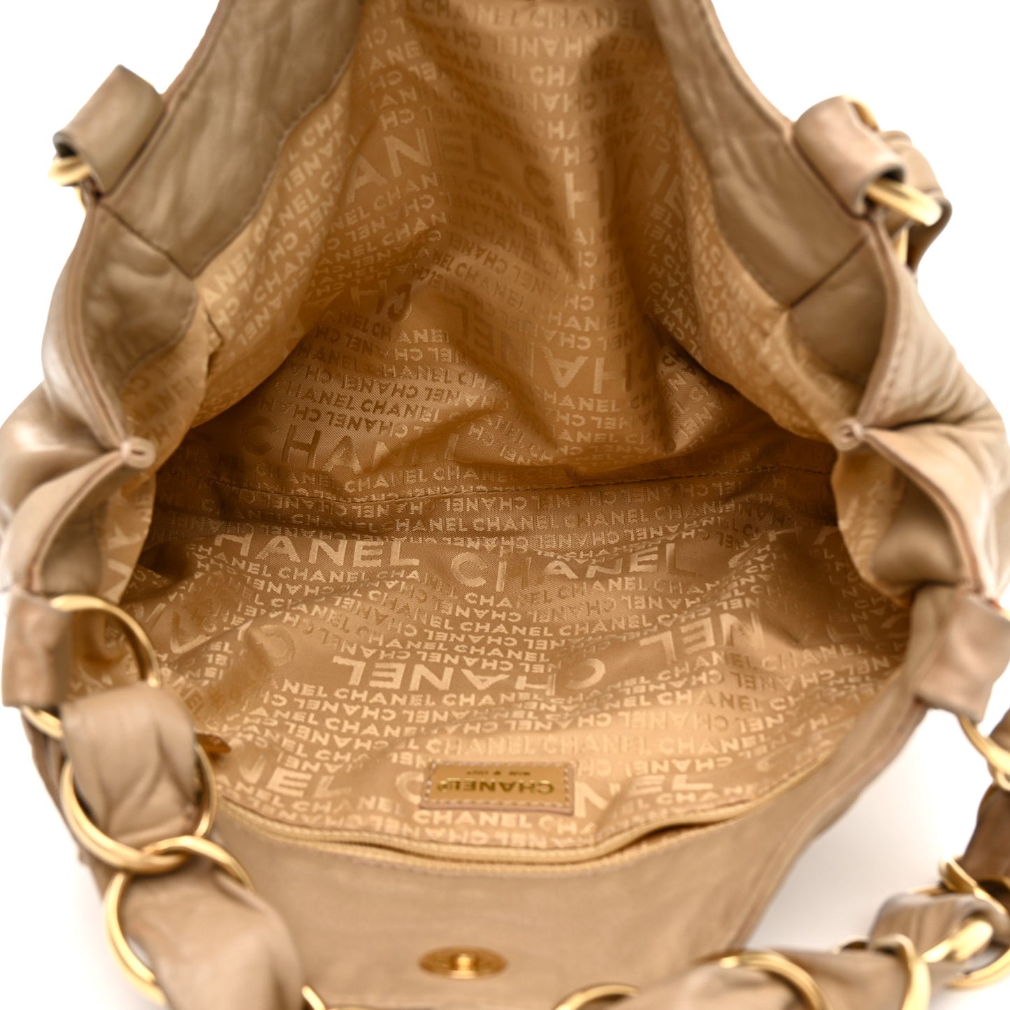 Lambskin Small Olsen Shoulder Bag Beige