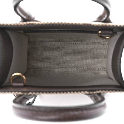 Gucci Monogram Jumbo GG Textured Dollar Calfskin Web Mini Vertical Tote Camel Ebony New Acero 5 of 9