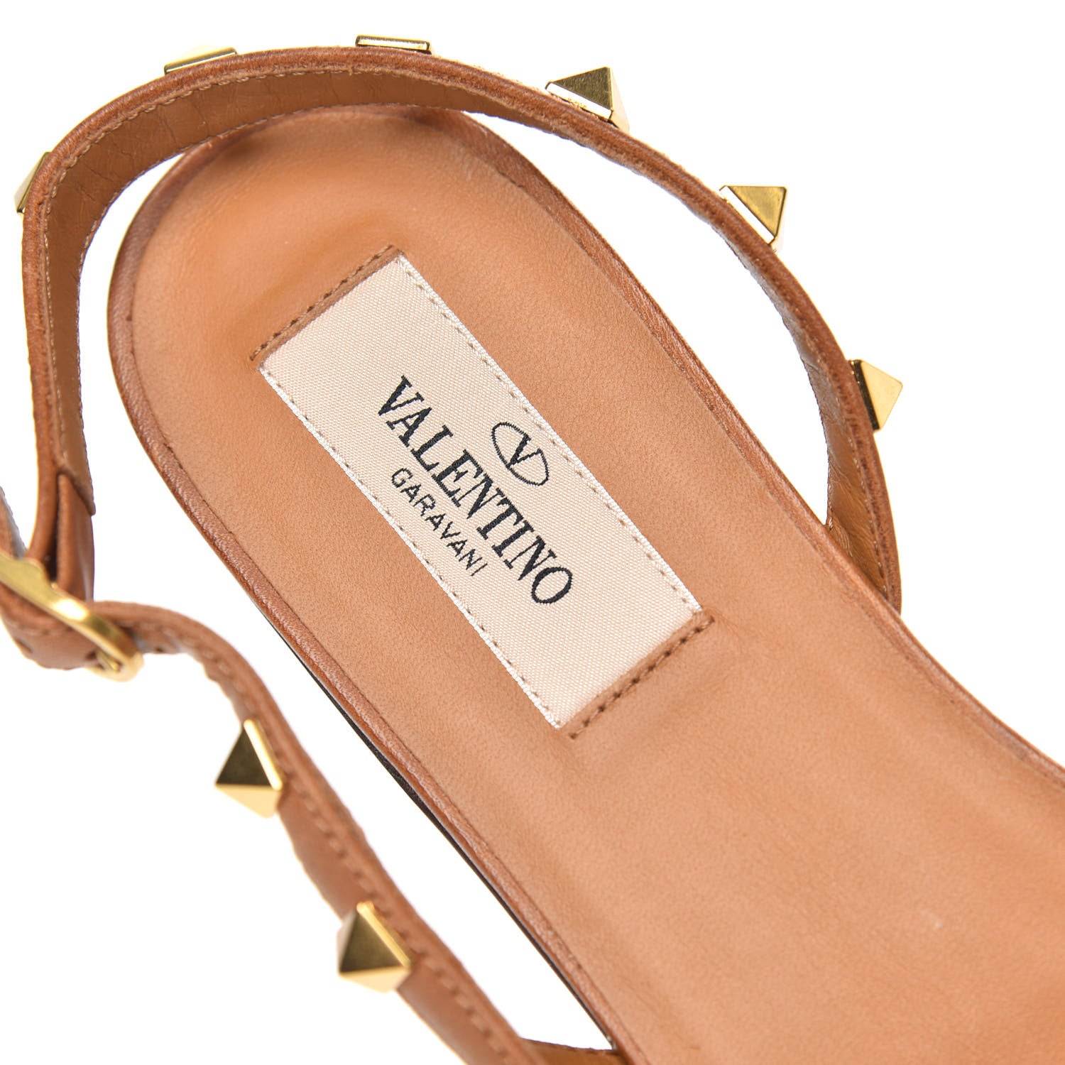 Valentino Garavani Raffia Calfskin Rockstud Slingback Flats 36 Naturale 6 of 7