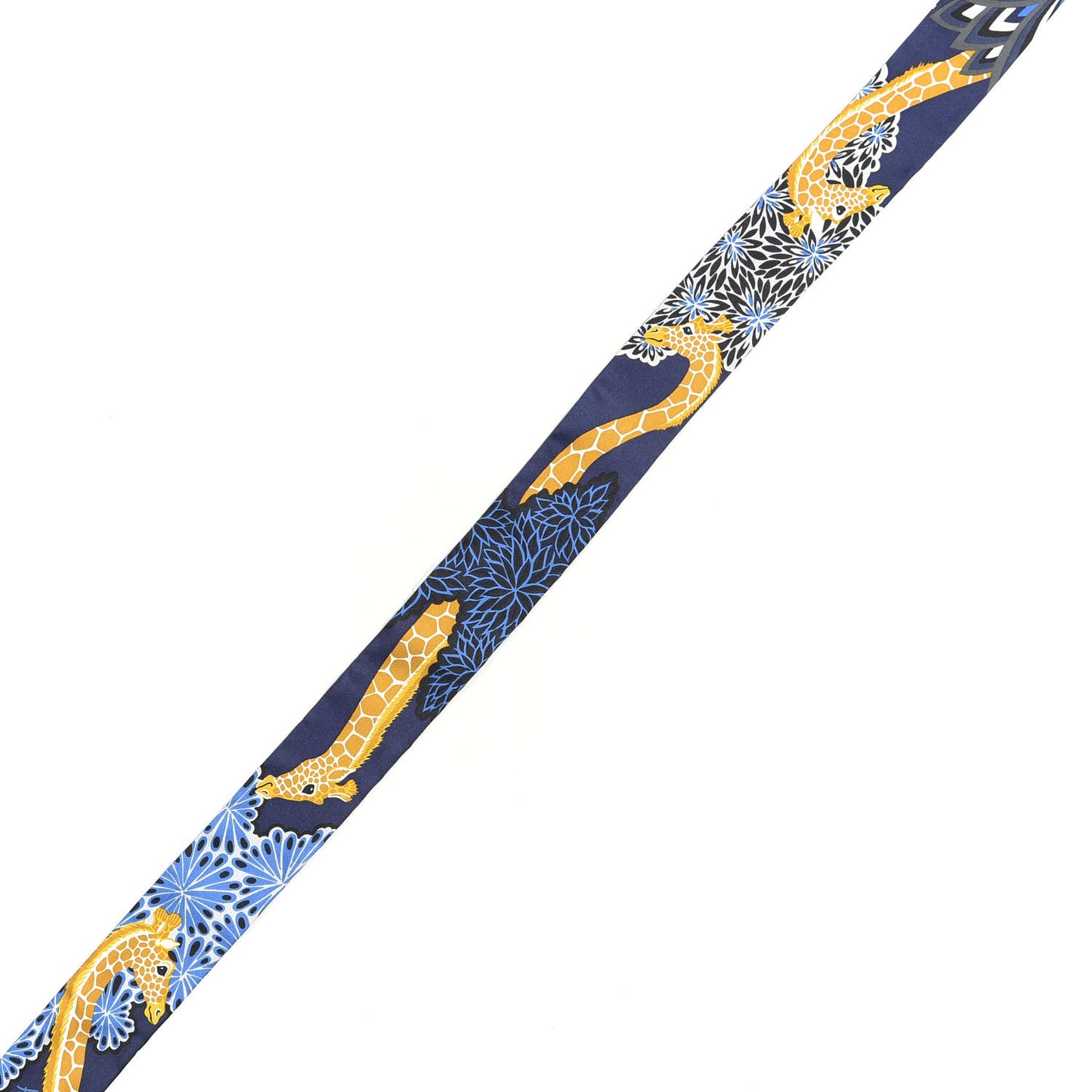 Silk The Three Graces Twilly Bleu Nuit Gold Black