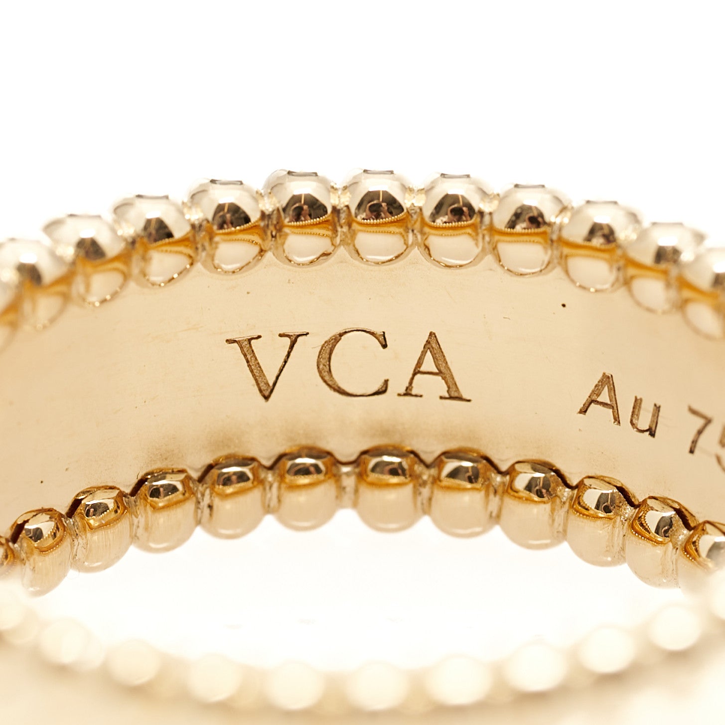 Van Cleef & Arpels 18K Yellow Gold Perlee Signature Ring 53 6.25 4 of 8