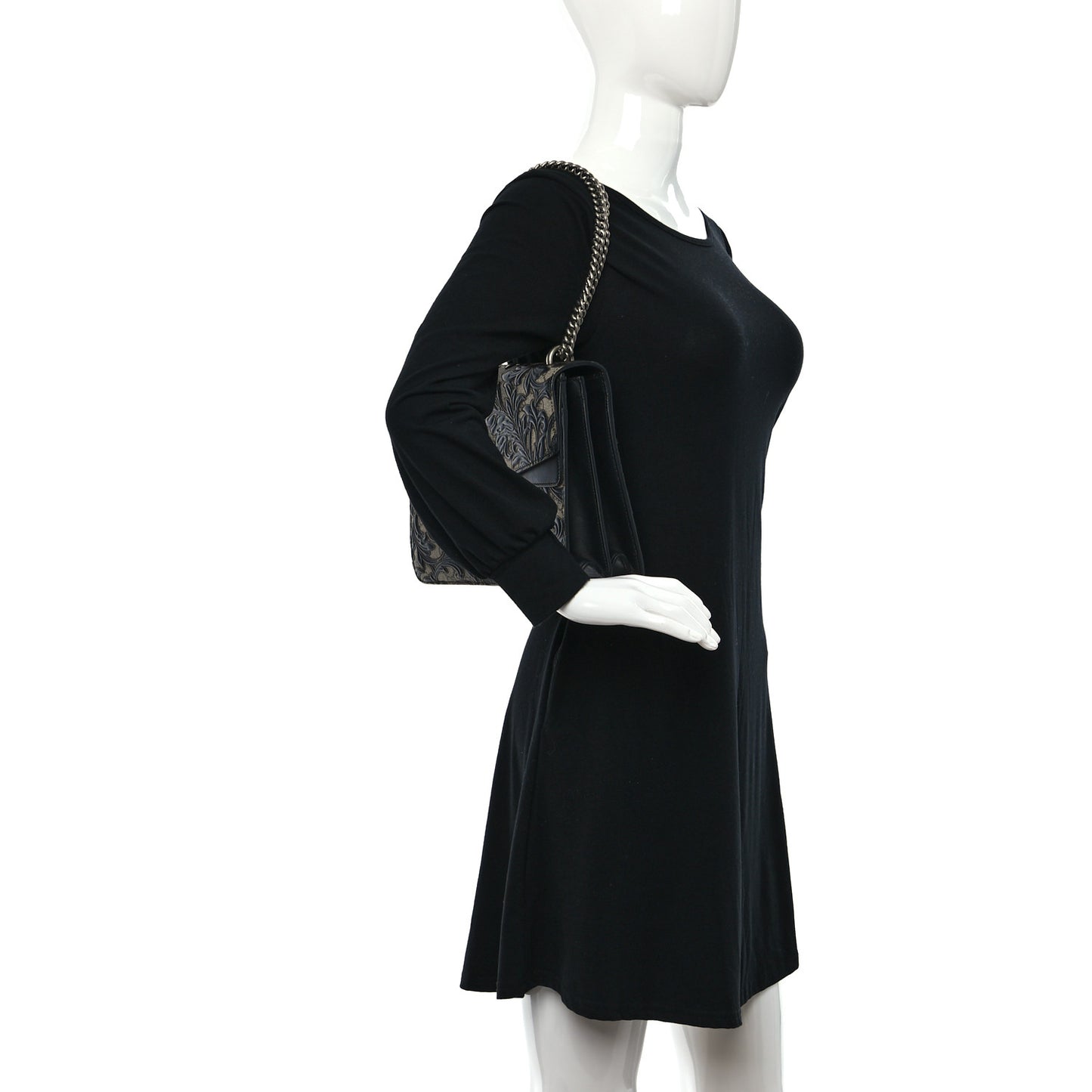 GG Supreme Monogram Arabesque Medium Dionysus Shoulder Bag Black