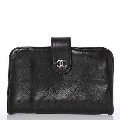 Chanel Lambskin Quilted Large Pocket Wallet Black 1 of 9