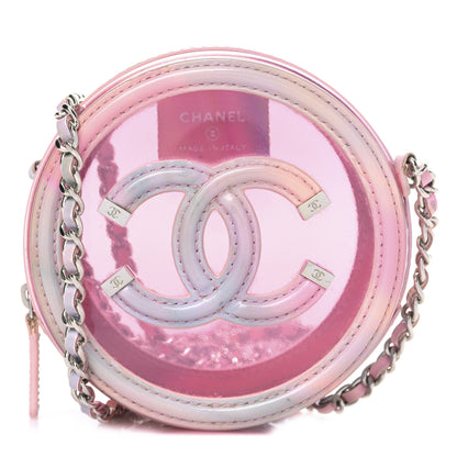 Chanel PVC Lambskin Filigree Round Clutch With Chain Pink 1 of 9