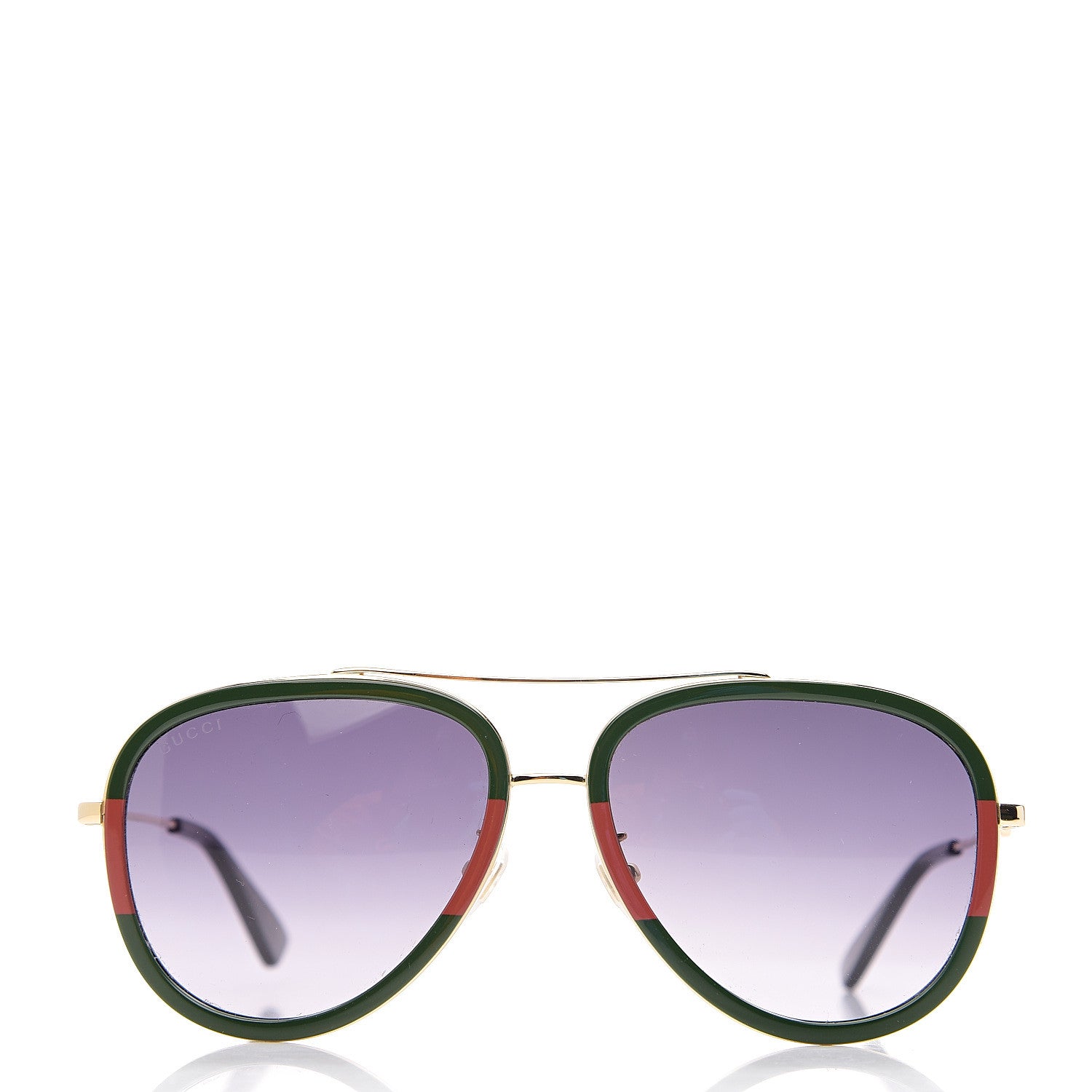 Gucci Web Aviator Sunglasses GG0062S Green Red 2 of 7