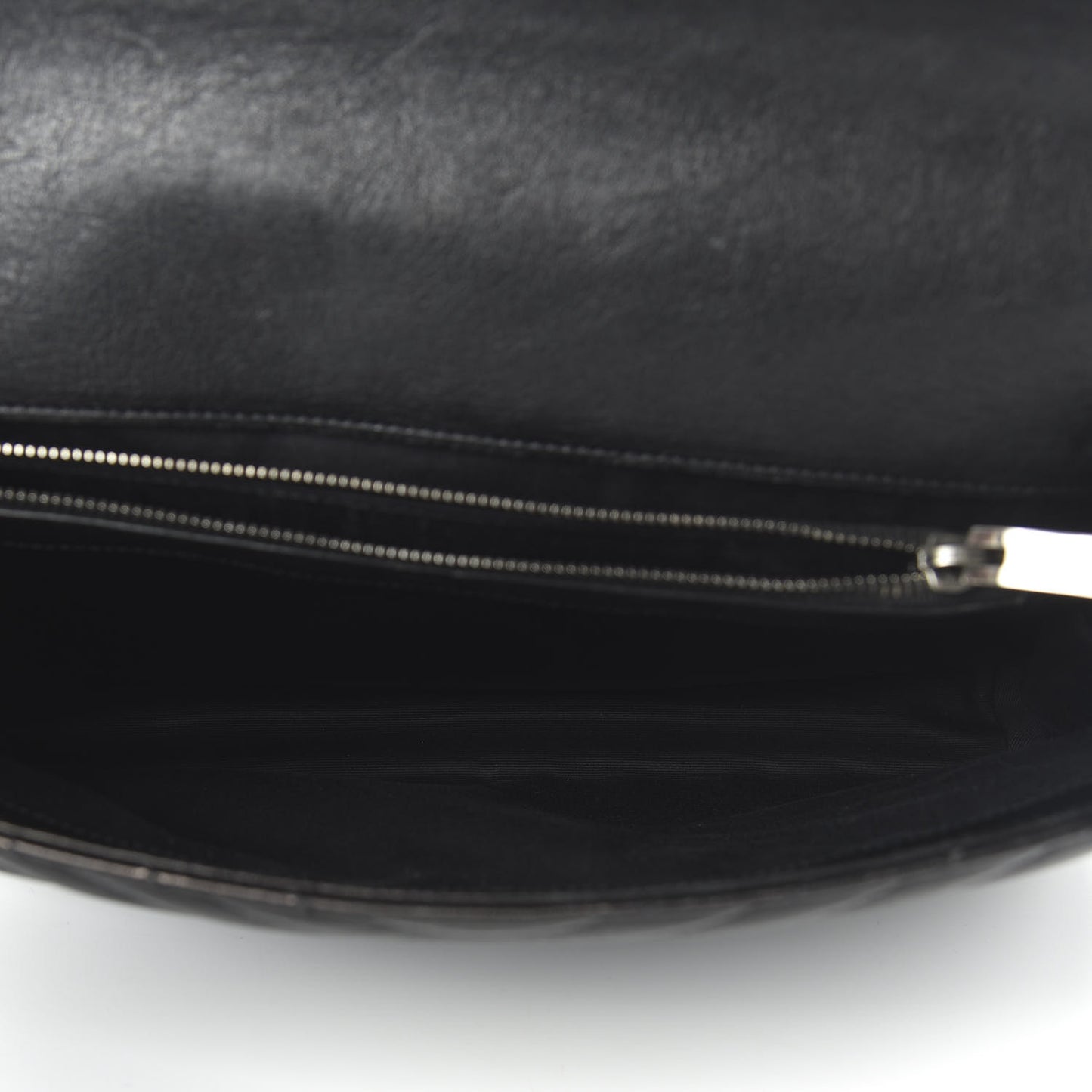 Sheepskin Matelasse Chevron Monogram Large College Satchel Black