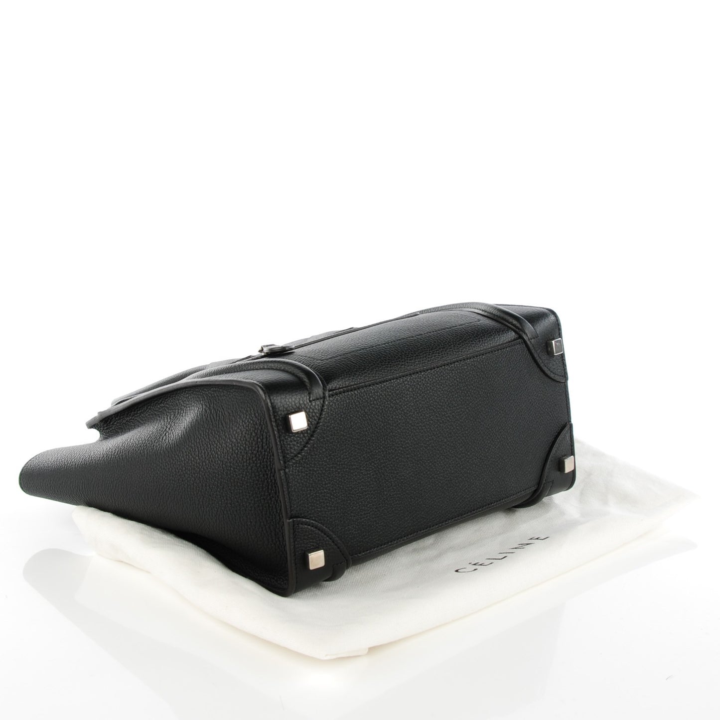 Drummed Calfskin Micro Luggage Black