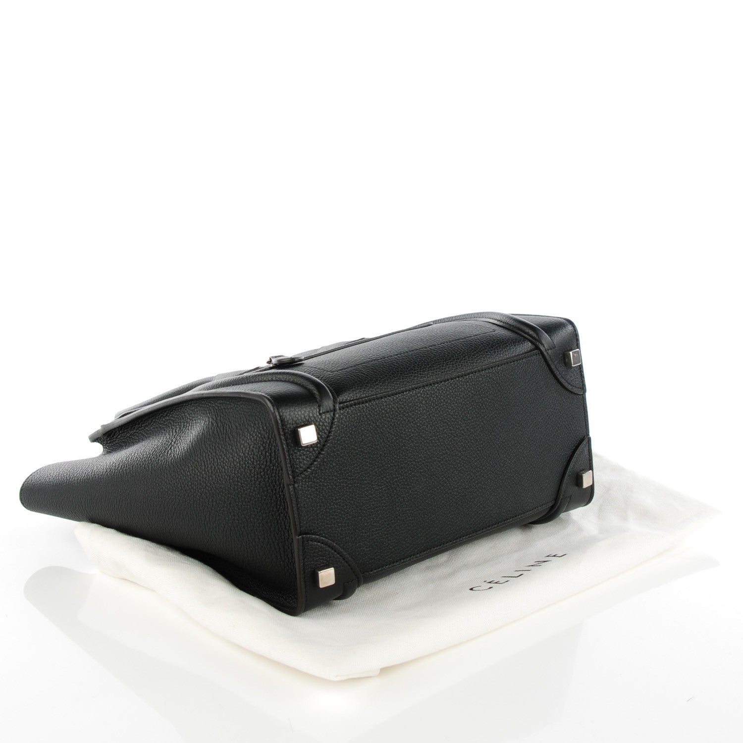 Celine Drummed Calfskin Micro Luggage Black 4 of 8