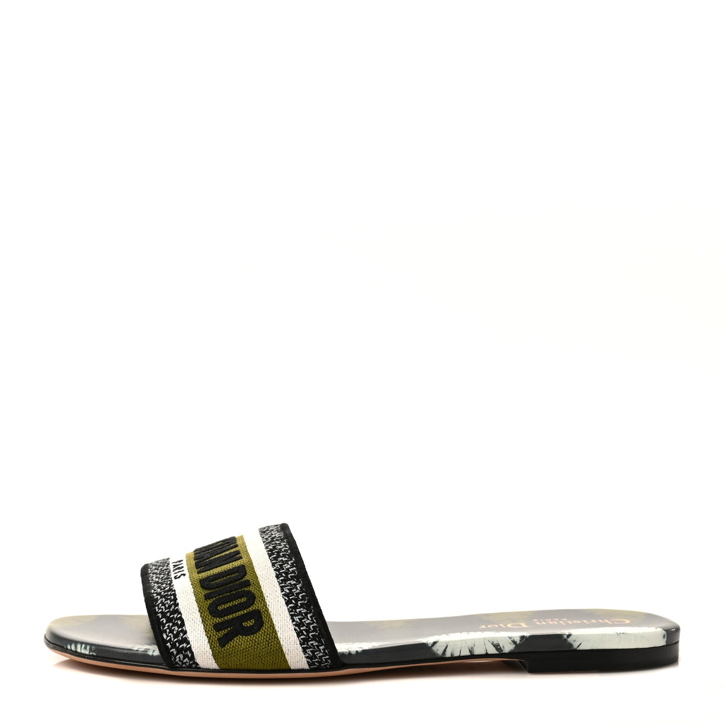 Canvas Tie Dye Embroidered Dway Mules Slide Sandals 40 Green Multicolor