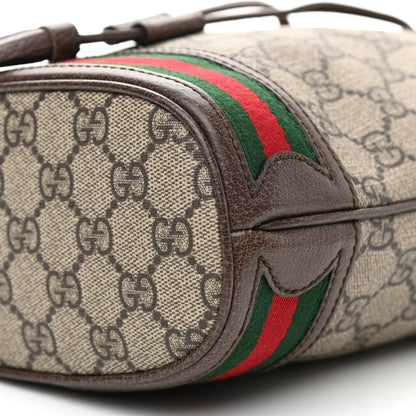 Gucci GG Supreme Monogram Web Mini Ophidia Bucket Bag Brown 9 of 9
