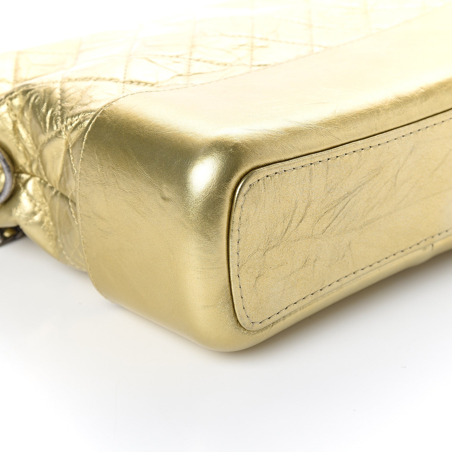 Chanel Metallic Aged Calfskin Quilted Medium Gabrielle Gold 7 of 9