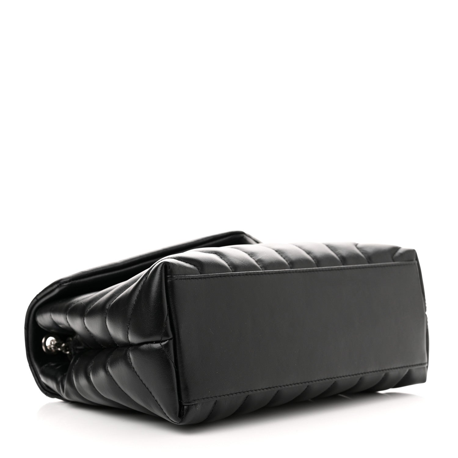Saint Laurent Calfskin Y Quilted Monogram Small Loulou Chain Satchel Black 4 of 10