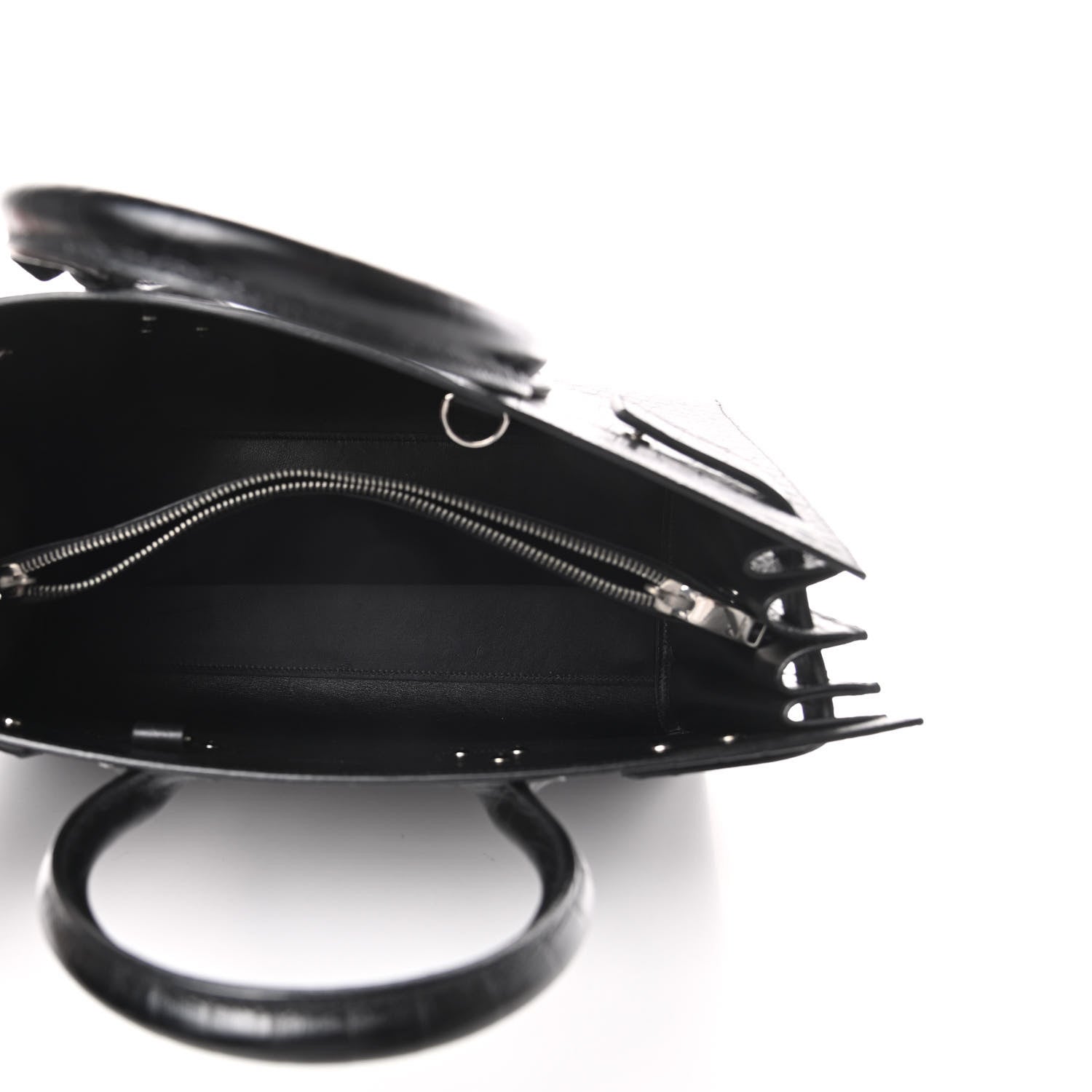 Saint Laurent Calfskin Crocodile Embossed Small Sac de Jour Black 5 of 12