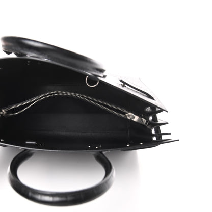Saint Laurent Calfskin Crocodile Embossed Small Sac de Jour Black 5 of 12