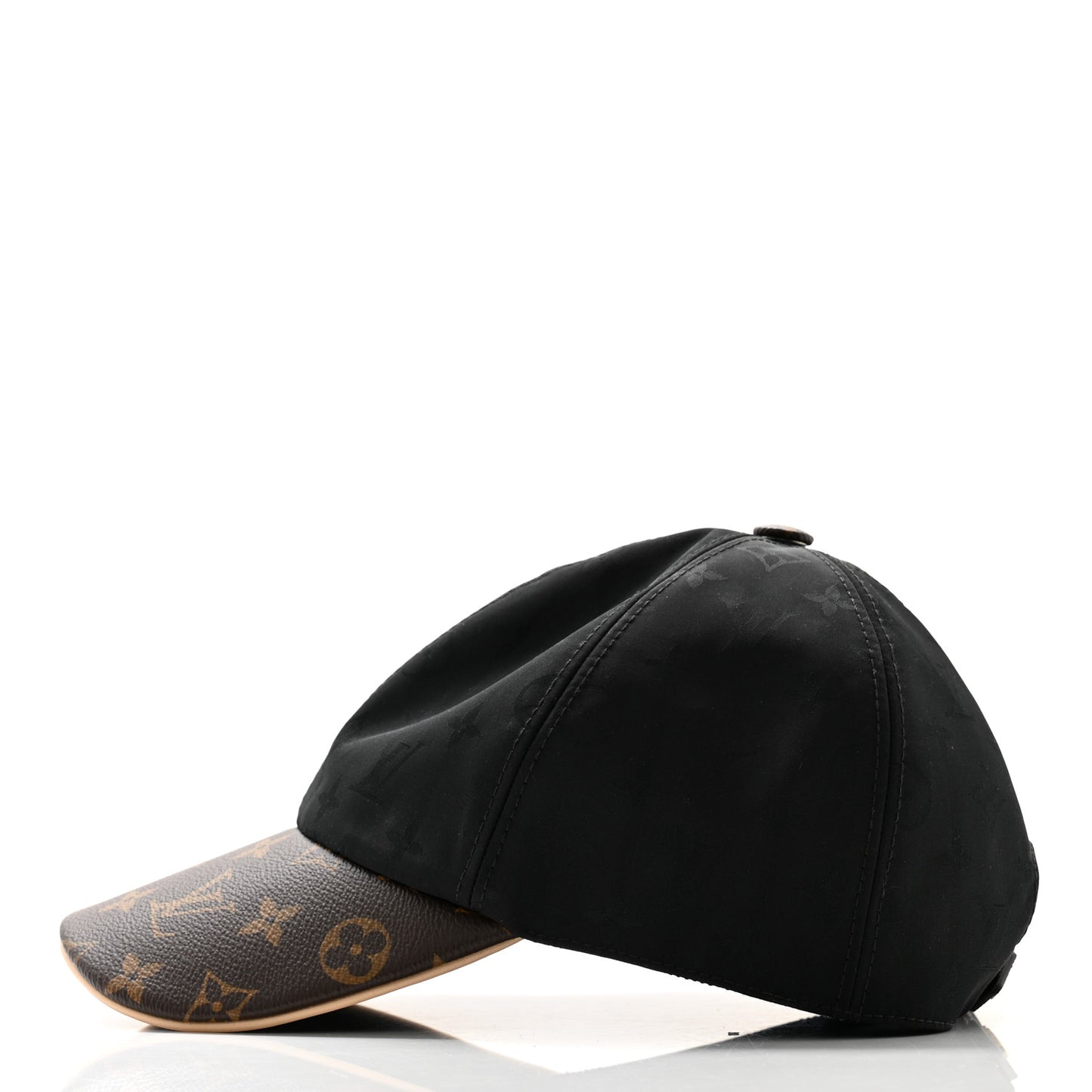 Polyester Silk Monogram LV Get Ready Cap L Black