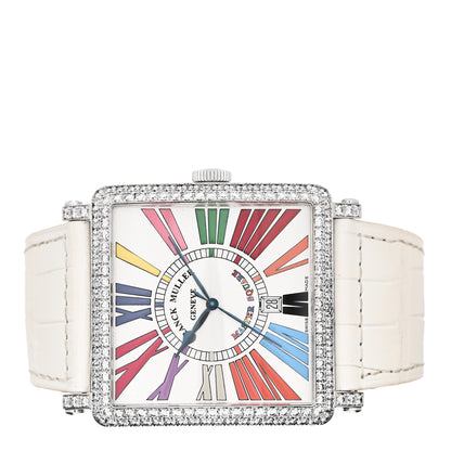 Franck Muller 18K White Gold Alligator Diamond Pave Bezel 42mm Master Square Automatic Watch 6000KSCDTD 2 of 6