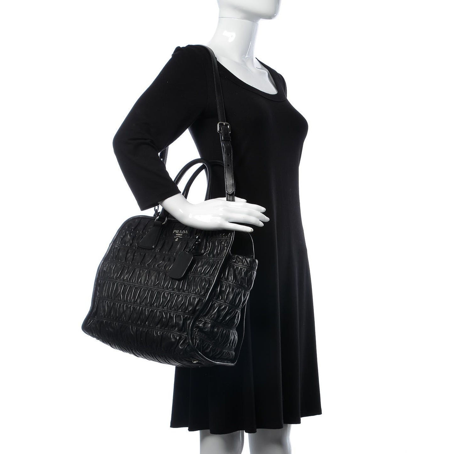 Nappa Gaufre Satchel Black