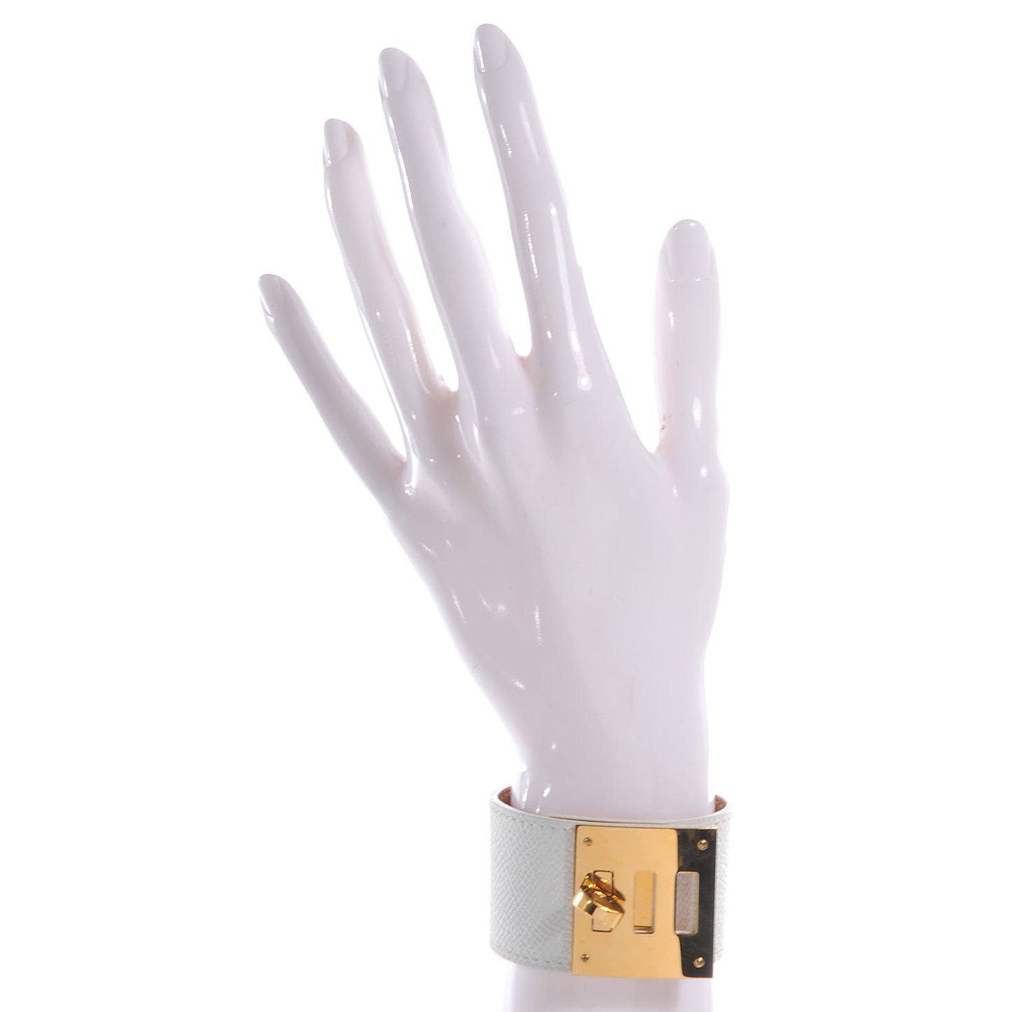 Epsom Kelly Dog Bracelet White