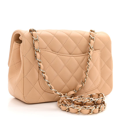 Chanel Lambskin Quilted Mini Rectangular Flap Beige 2 of 10