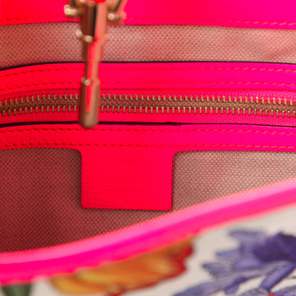 Gucci Canvas Flora Medium Jackie Hobo Fuchsia 8 of 10