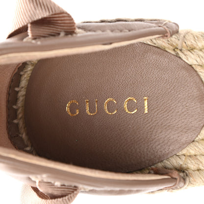 Gucci Nappa Matelasse GG Marmont Ankle Wrap Platform 35/120mm Espadrille Wedges 35 Porcelain Rose 7 of 13