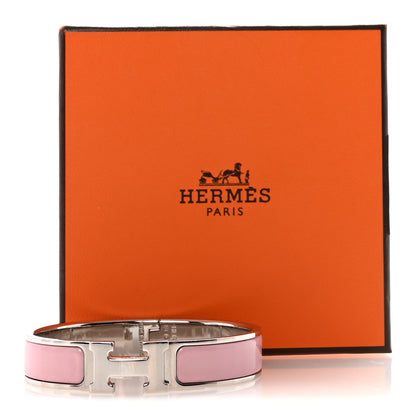 Hermes Enamel Narrow Clic Clac H Bracelet PM Rose Dragee 5 of 5