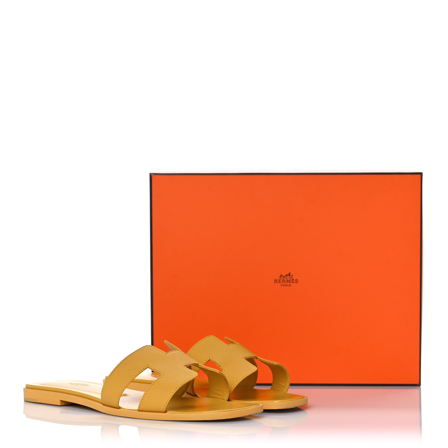 Hermes Epsom Oran Sandals 39.5 Jaune Sable 12 of 12