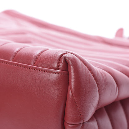Saint Laurent Calfskin Y Quilted Monogram Medium Loulou Chain Satchel Lipstick Red 11 of 17