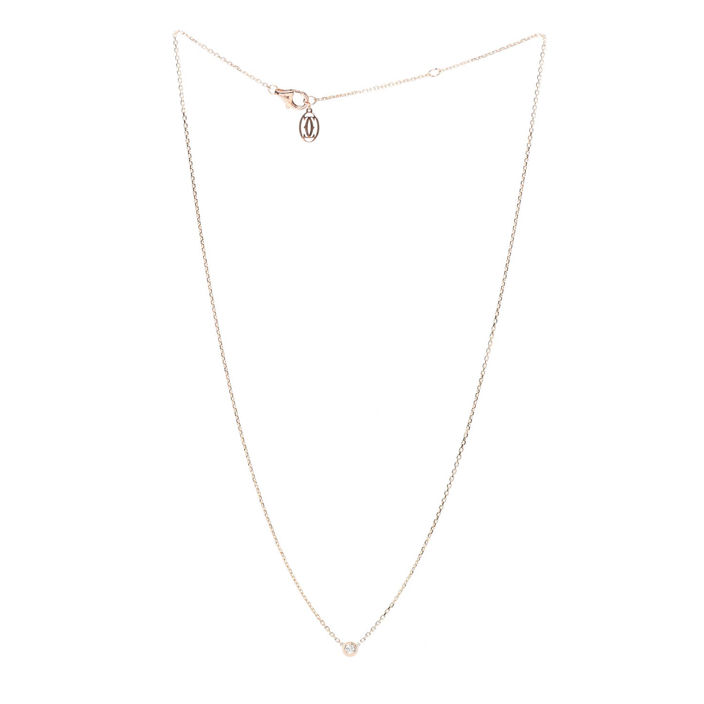 18K Pink Gold Diamond XS D'Amour Pendant Necklace