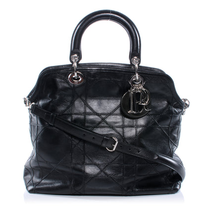 Christian Dior Lambskin Cannage Medium Granville Tote Black 1 of 7