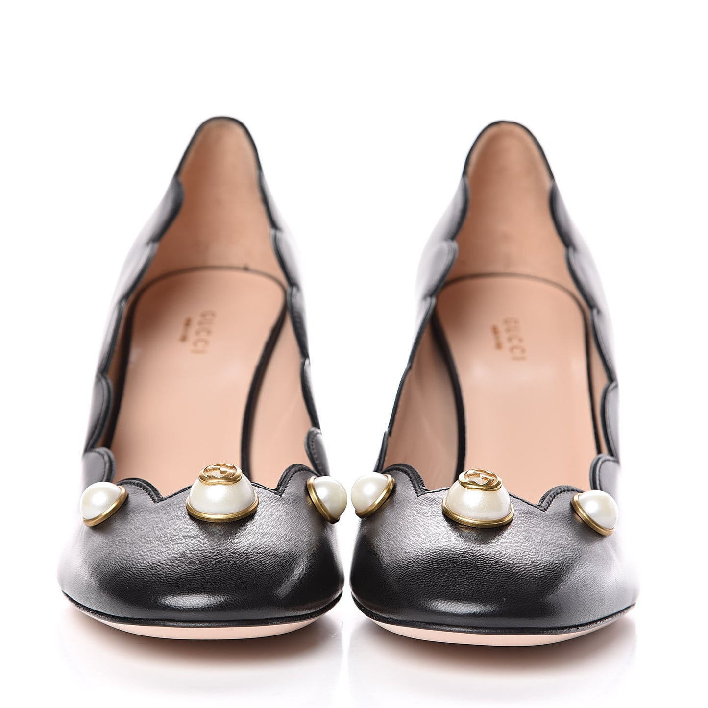 Malaga Kid Pearl Embellished Willow Loafer Pumps 39 Black