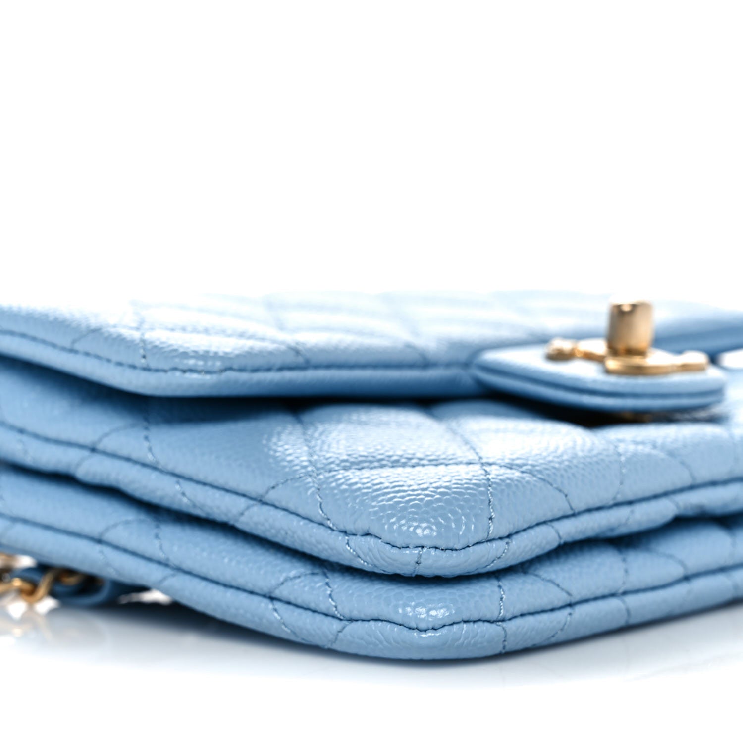 Chanel Shiny Caviar Pick Me Up Flap Belt Bag Light Blue 10 of 12